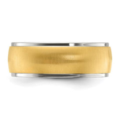 Titanium Polished with Brushed Yellow IP-plated Center 8mm Band