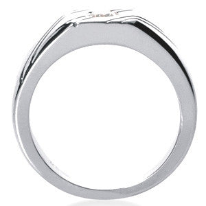 4mm, 0.25ct Round Mens Moissanite Ring