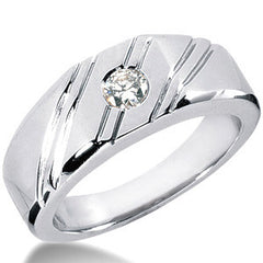 4mm, 0.25ct Round Mens Moissanite Ring