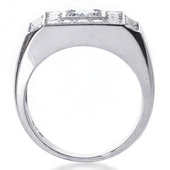 4.5mm Round Brilliant Moissanite Mens Ring