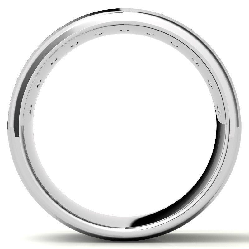 3.25mm Round Brilliant Moissanite Channel Mens Ring