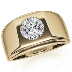 8mm, 2ct Round Mens Moissanite Ring