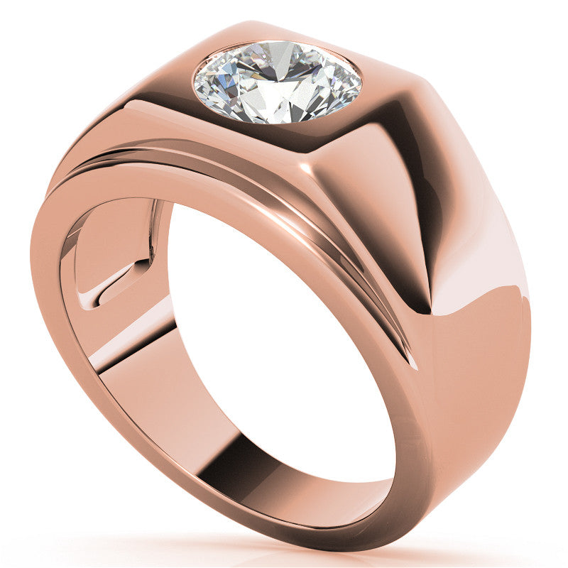 8mm, 2ct Round Mens Moissanite Ring