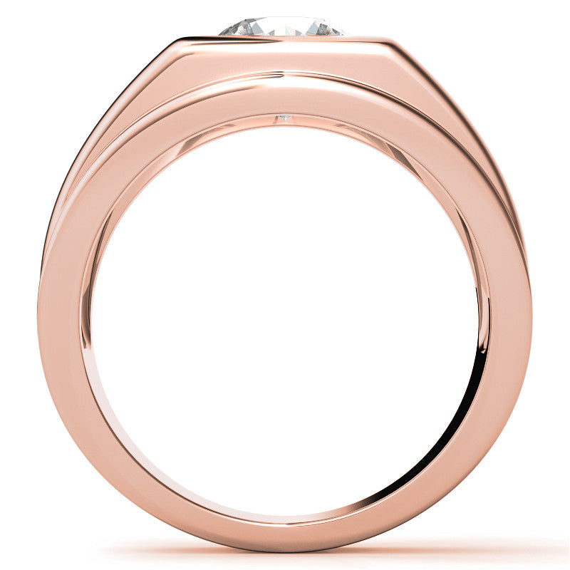 8mm, 2ct Round Mens Moissanite Ring