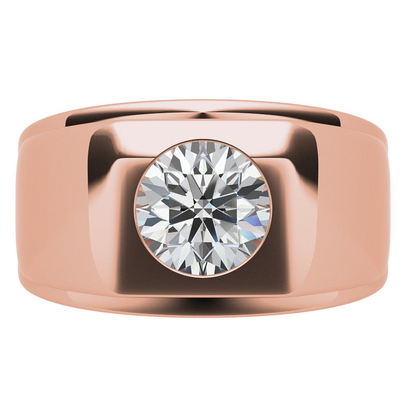 8mm, 2ct Round Mens Moissanite Ring