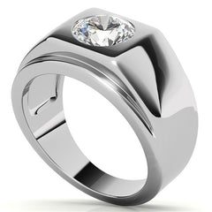 8mm, 2ct Round Mens Moissanite Ring