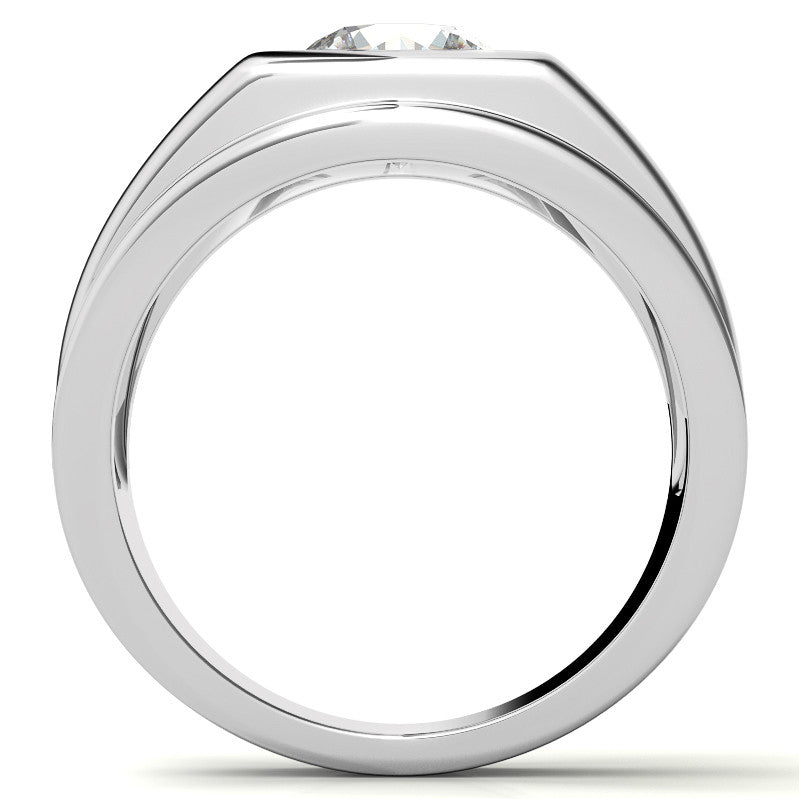 8mm, 2ct Round Mens Moissanite Ring