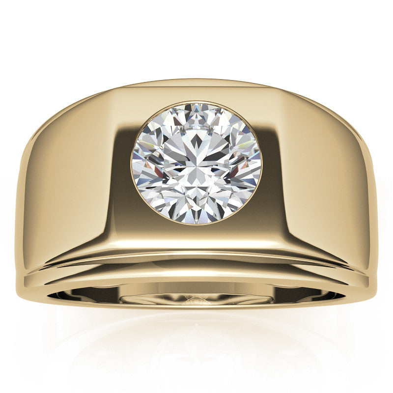 8mm, 2ct Round Mens Moissanite Ring