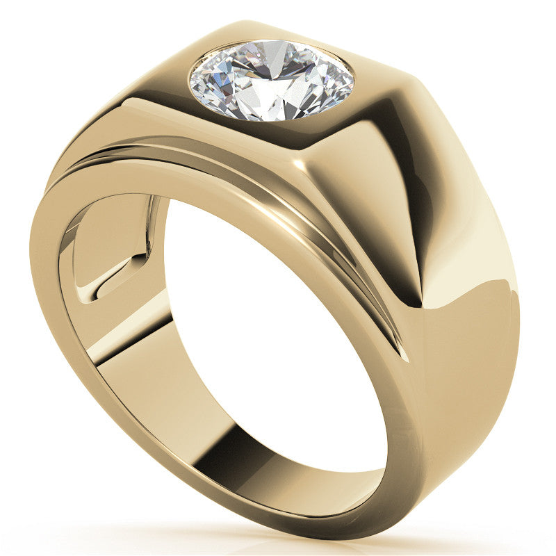 8mm, 2ct Round Mens Moissanite Ring