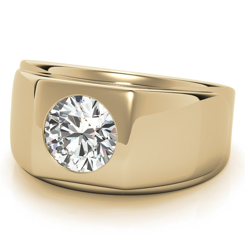 8mm, 2ct Round Mens Moissanite Ring