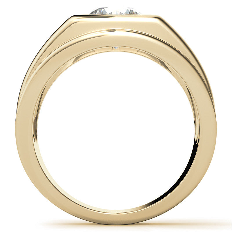 8mm, 2ct Round Mens Moissanite Ring