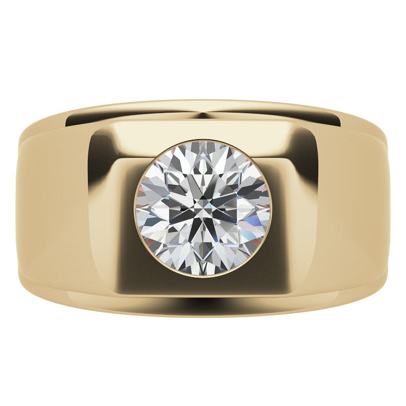 8mm, 2ct Round Mens Moissanite Ring