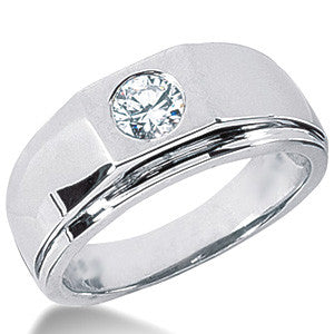 5mm, 0.50ct Round Mens Moissanite Ring