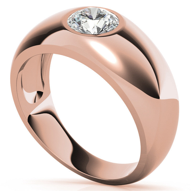 6.5mm, 1.0ct Round Mens Moissanite Ring