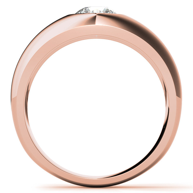 6.5mm, 1.0ct Round Mens Moissanite Ring