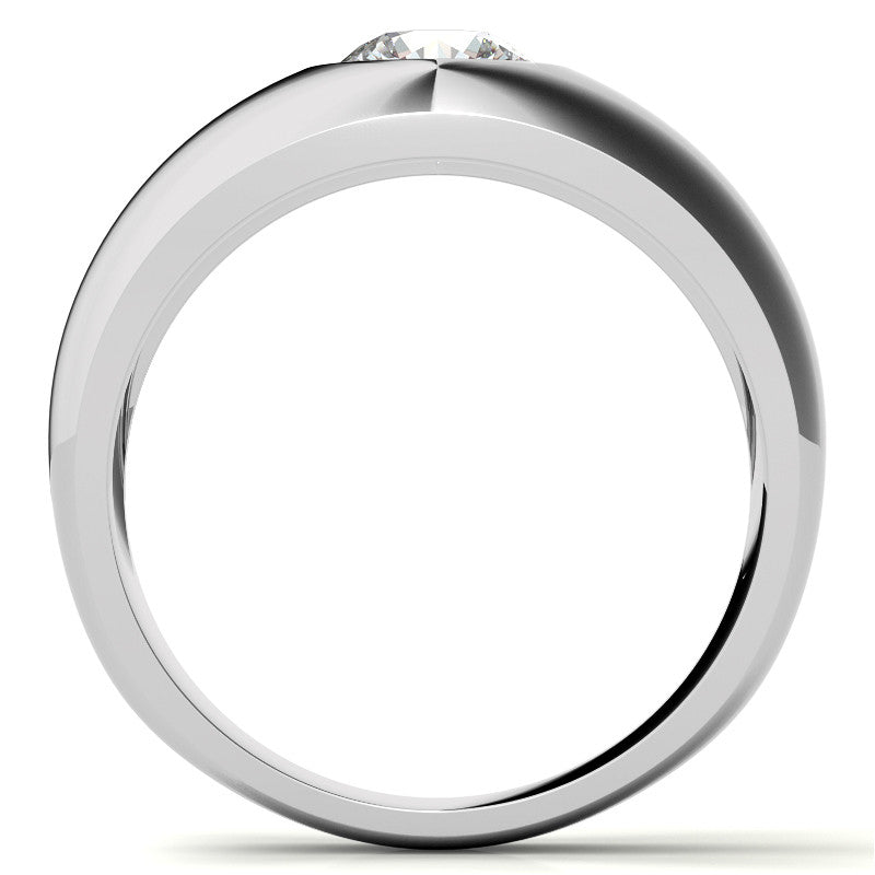 6.5mm, 1.0ct Round Mens Moissanite Ring