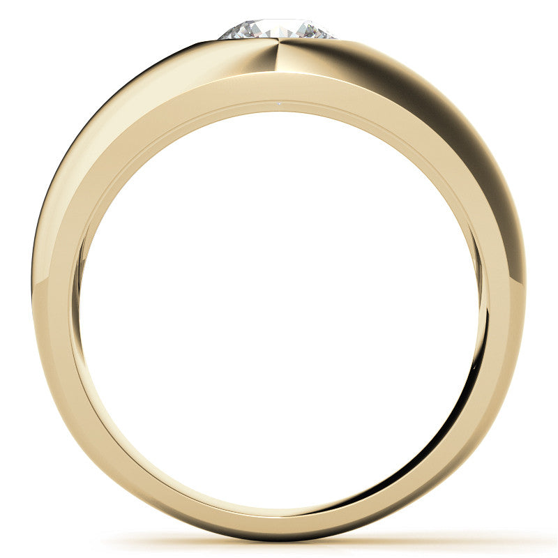 6.5mm, 1.0ct Round Mens Moissanite Ring