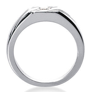 6mm, 0.75ct Round Mens Moissanite Ring