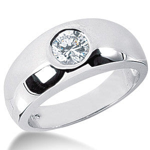 6mm, 0.75ct Round Mens Moissanite Ring