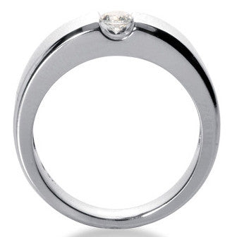 6.5mm, 1.0ct Round Mens Moissanite Ring