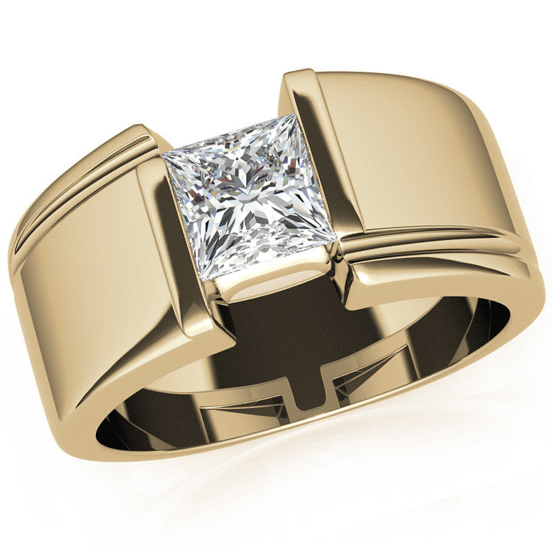 Princess Mens Moissanite Ring