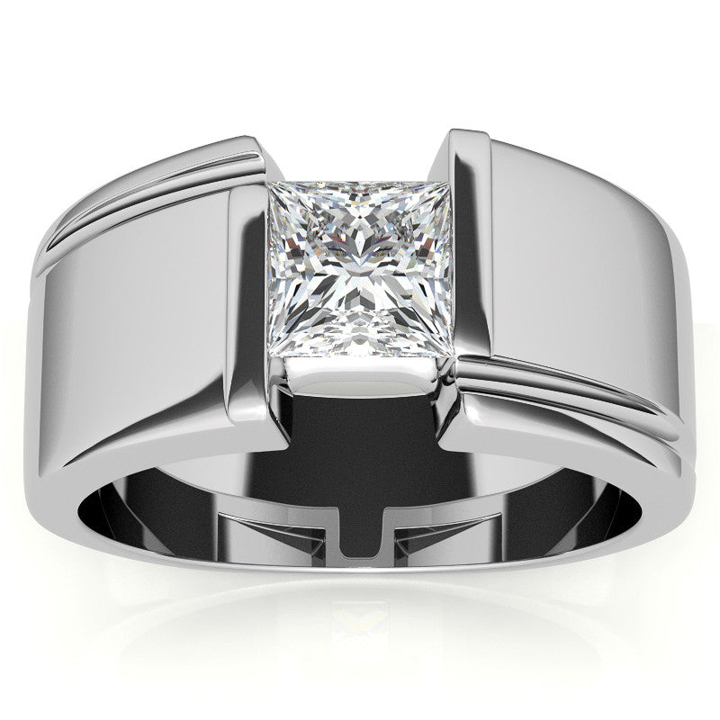 Princess Mens Moissanite Ring