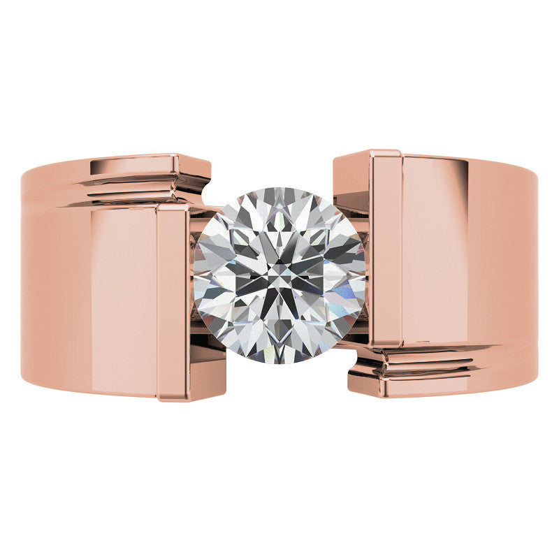 8mm, 2ct Round Mens Moissanite Ring