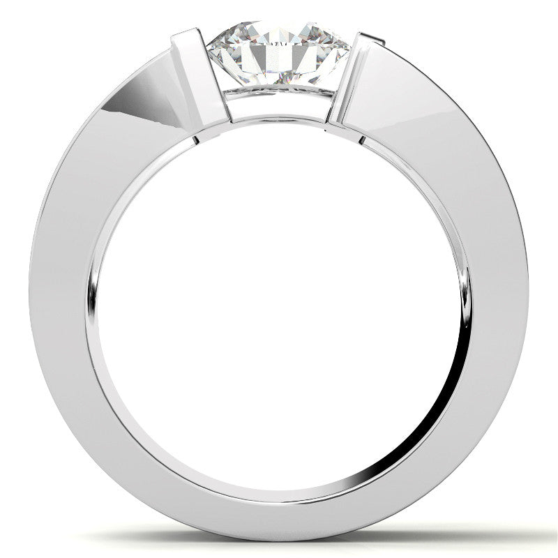 8mm, 2ct Round Mens Moissanite Ring