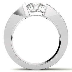 8mm, 2ct Round Mens Moissanite Ring
