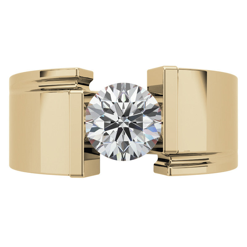 8mm, 2ct Round Mens Moissanite Ring