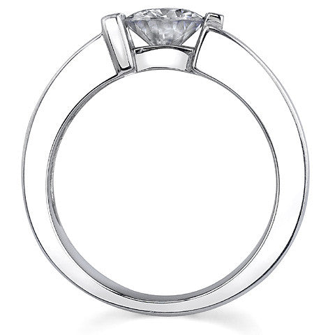 7.5mm, 1.5ct Round Mens Moissanite Ring