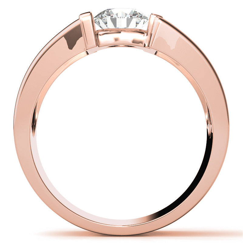 6.5mm, 1.0ct Round Mens Moissanite Ring