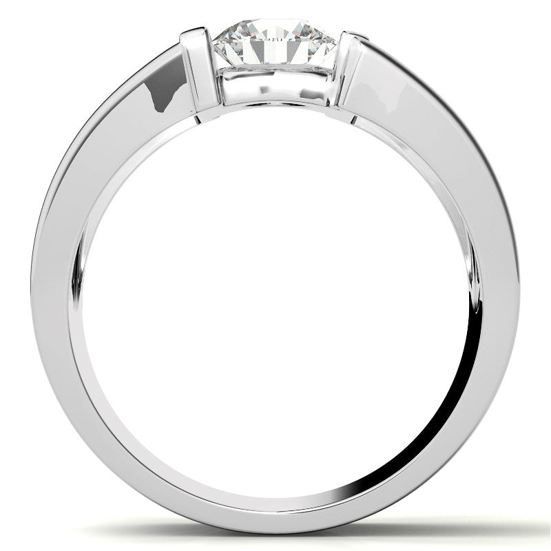 6.5mm, 1.0ct Round Mens Moissanite Ring