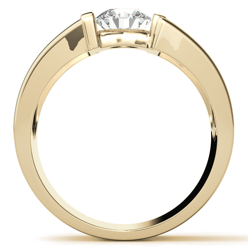 6.5mm, 1.0ct Round Mens Moissanite Ring