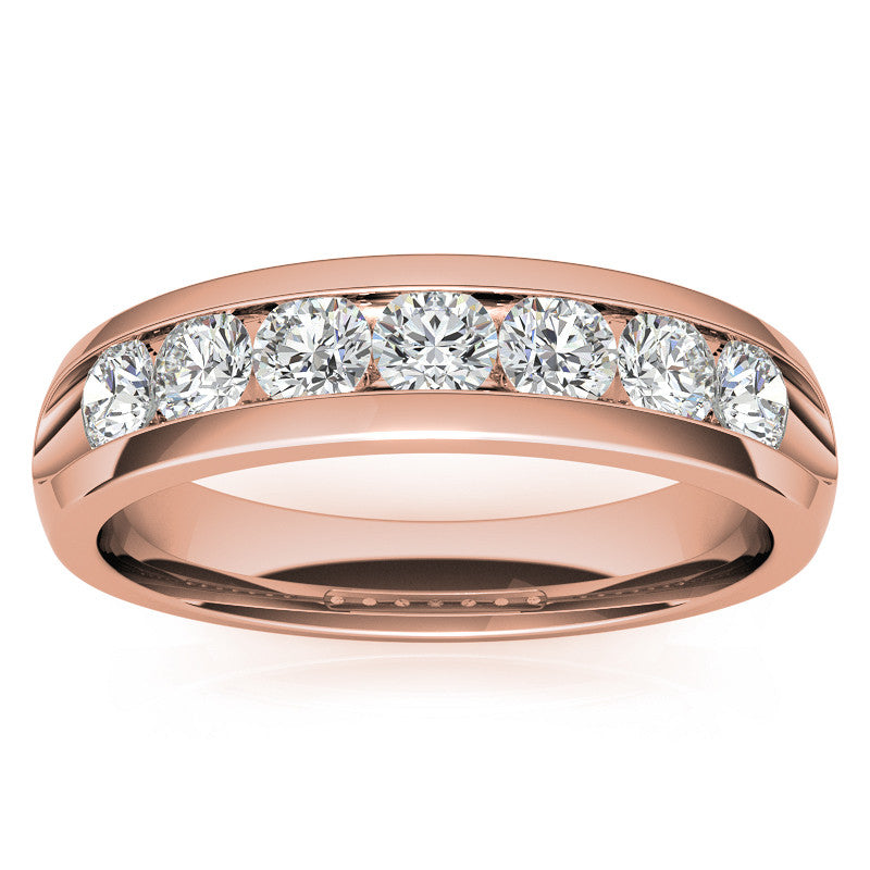 3.5mm, 1.05ct Round Channel Mens Moissanite Ring