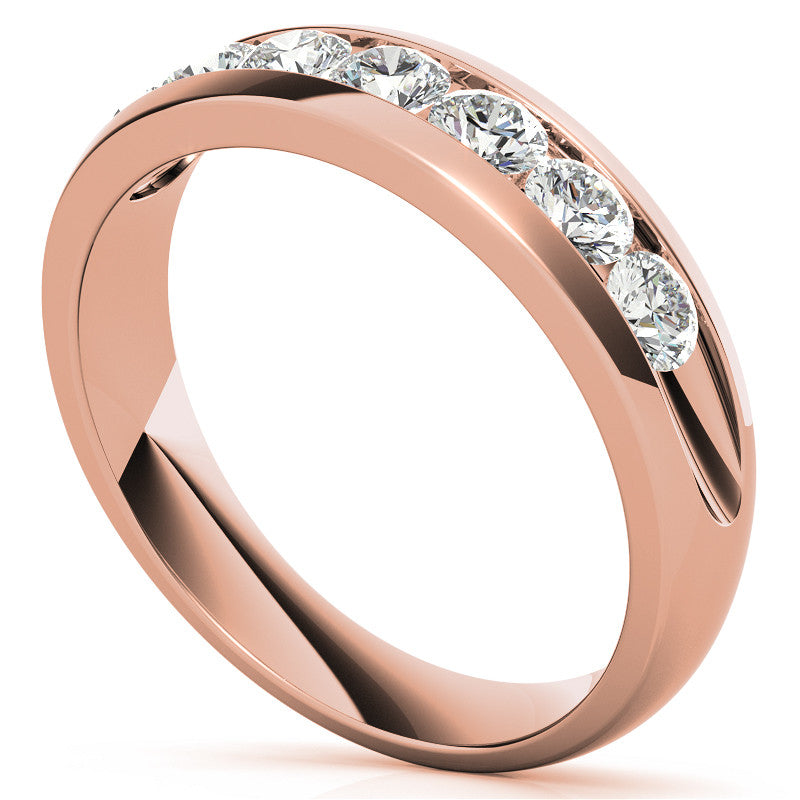 3.5mm, 1.05ct Round Channel Mens Moissanite Ring