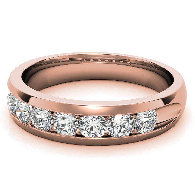 3.5mm, 1.05ct Round Channel Mens Moissanite Ring