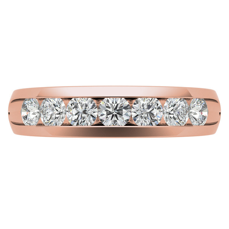 3.5mm, 1.05ct Round Channel Mens Moissanite Ring