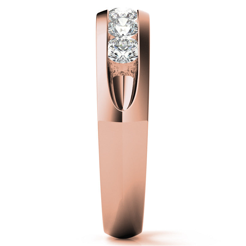 3.5mm, 1.05ct Round Channel Mens Moissanite Ring