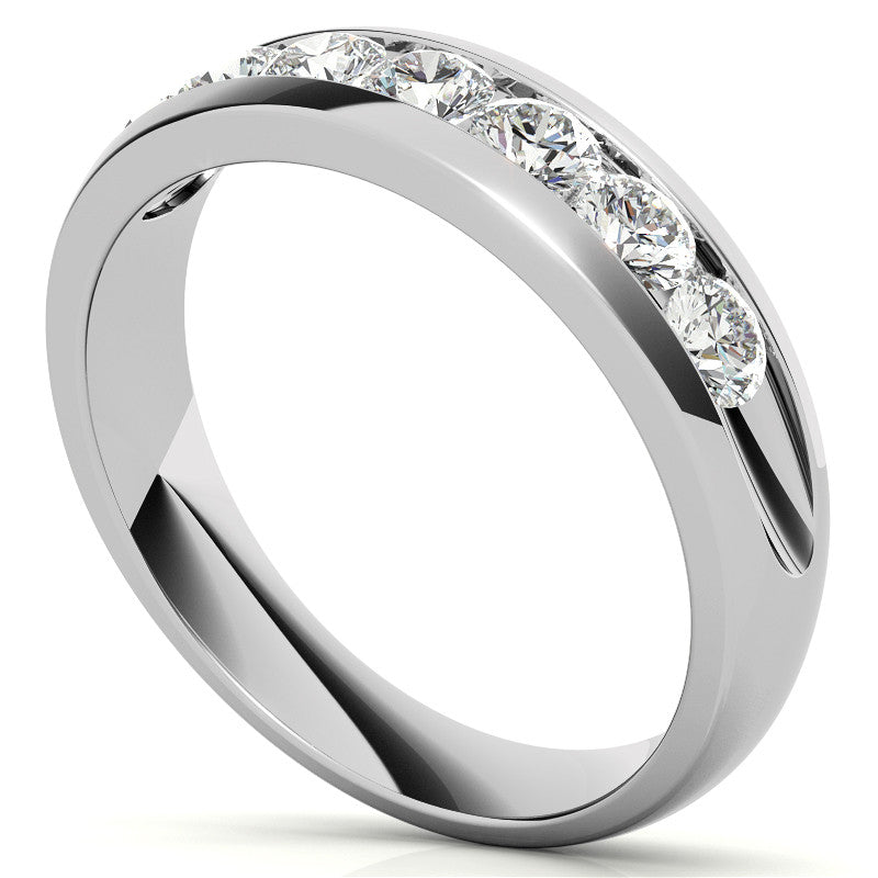 3.5mm, 1.05ct Round Channel Mens Moissanite Ring