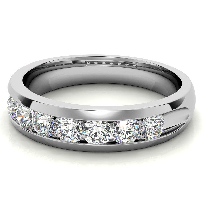 3.5mm, 1.05ct Round Channel Mens Moissanite Ring