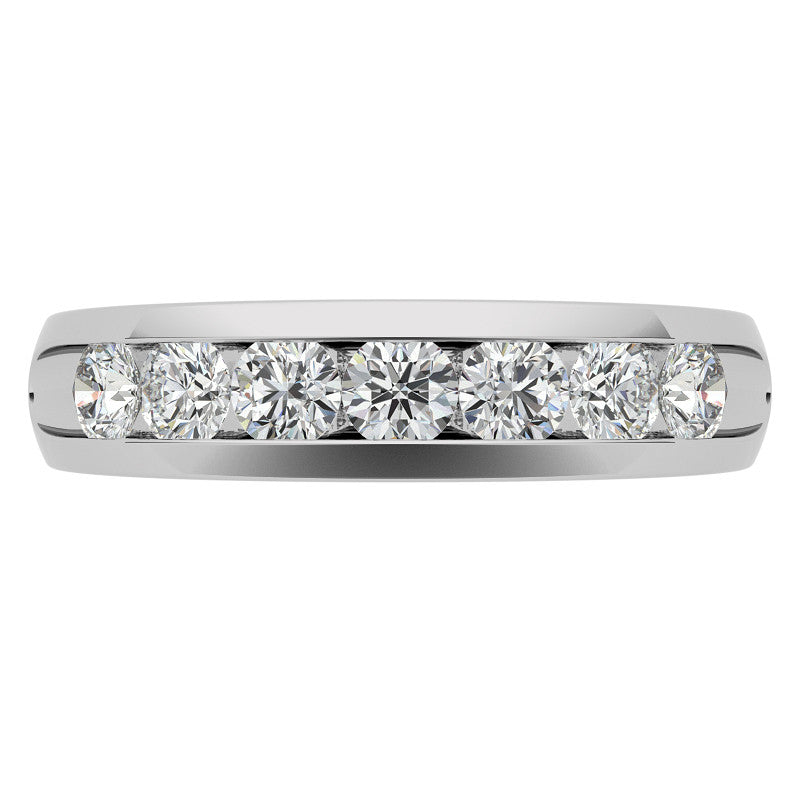 3.5mm, 1.05ct Round Channel Mens Moissanite Ring