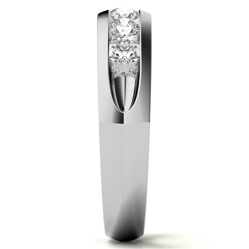 3.5mm, 1.05ct Round Channel Mens Moissanite Ring