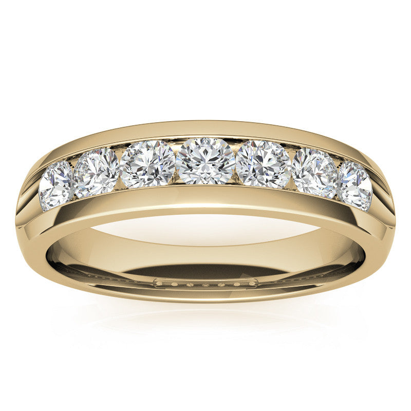 3.5mm, 1.05ct Round Channel Mens Moissanite Ring
