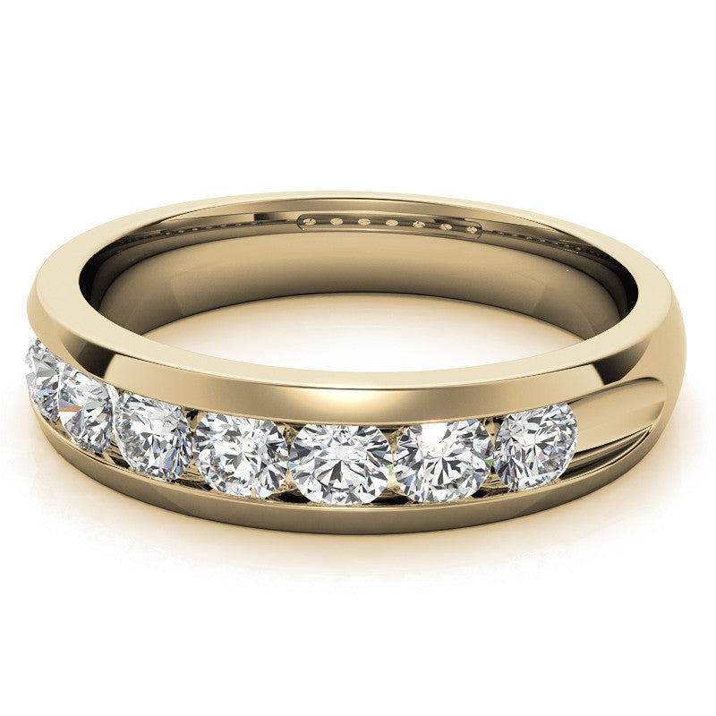 3.5mm, 1.05ct Round Channel Mens Moissanite Ring