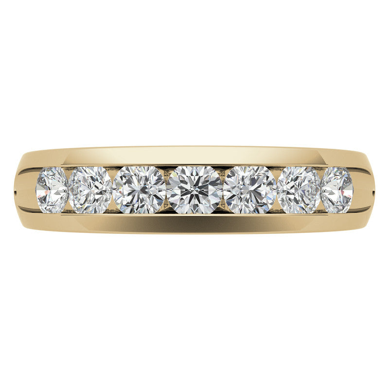 3.5mm, 1.05ct Round Channel Mens Moissanite Ring
