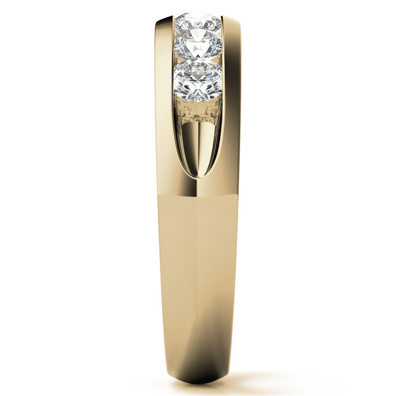 3.5mm, 1.05ct Round Channel Mens Moissanite Ring