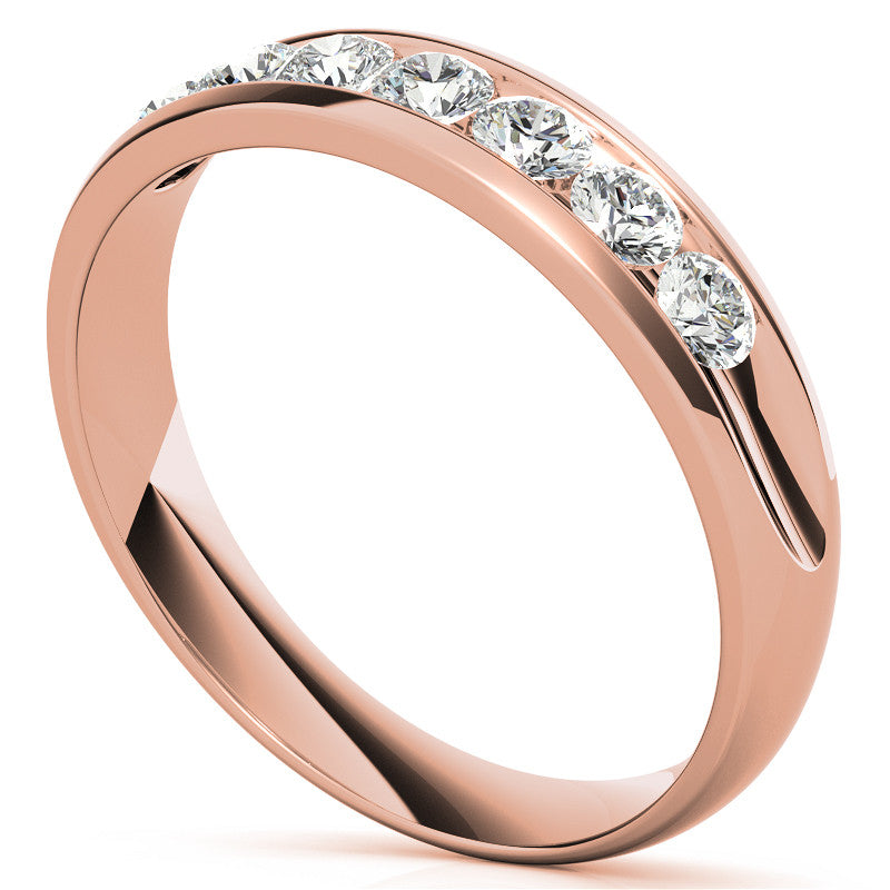 3mm, 0.70ct Round Channel Mens Moissanite Ring