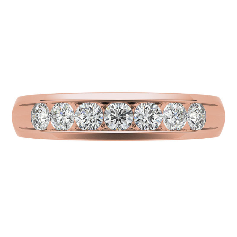 3mm, 0.70ct Round Channel Mens Moissanite Ring