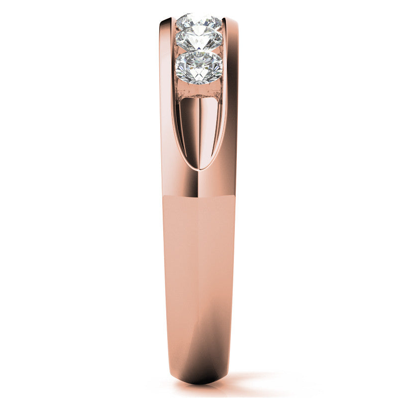 3mm, 0.70ct Round Channel Mens Moissanite Ring